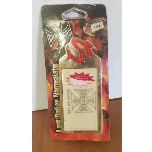 West coast Choppers Low Dollar nameplate 2005 vintage new in box motorcycle plat - Picture 1 of 2